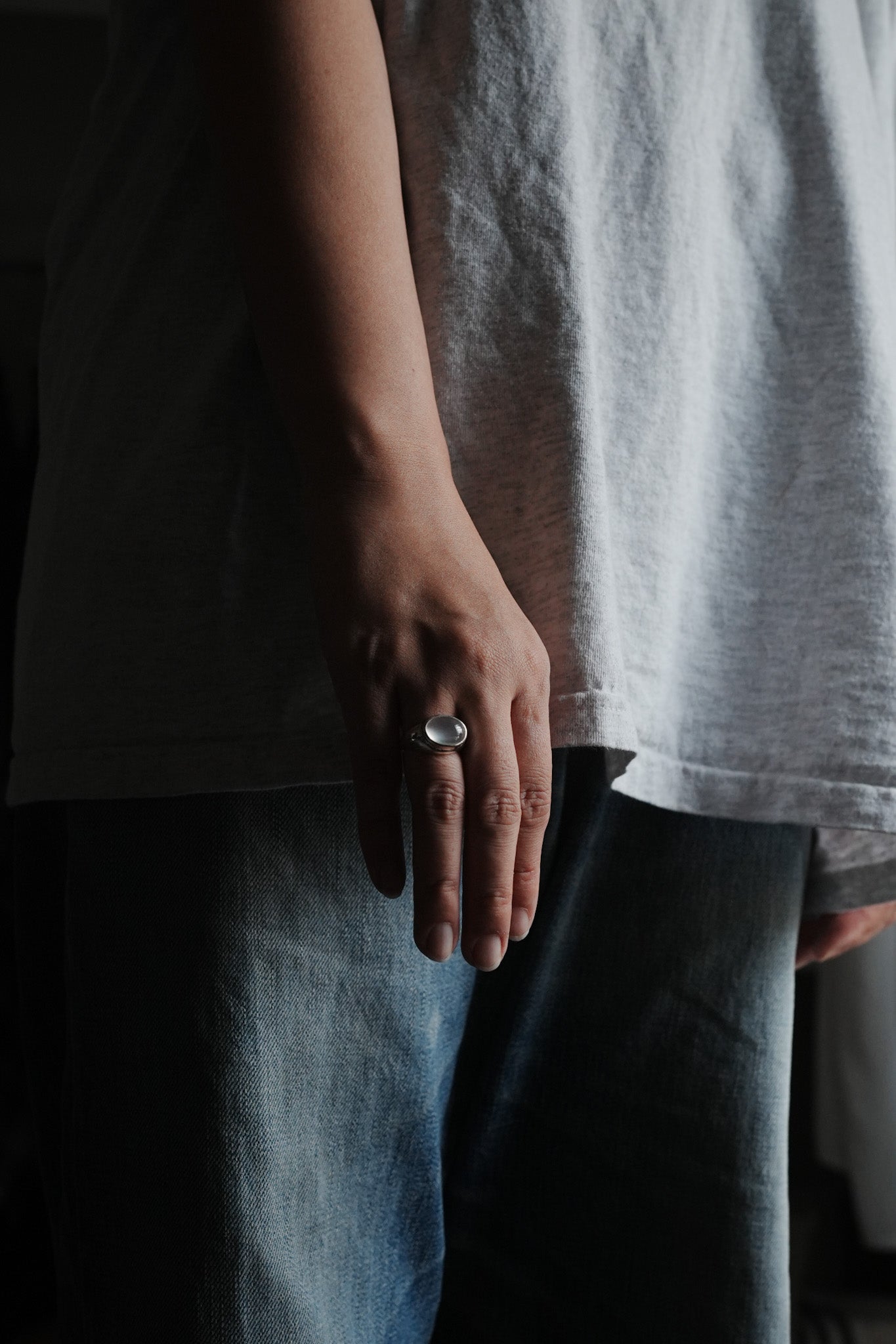【accessories mau】ムーンストーン シルバーリング #14