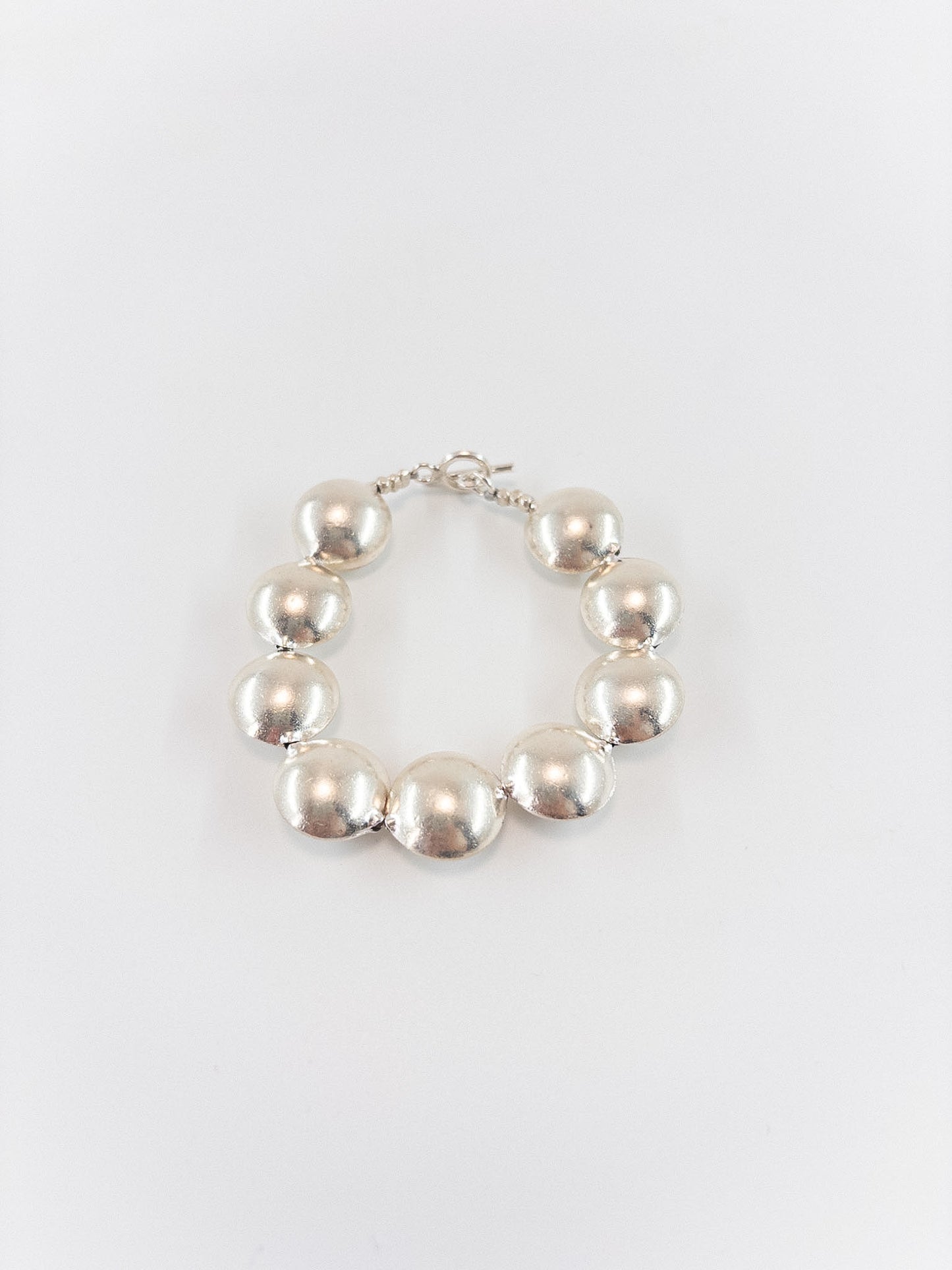 【accessories mau】カレンシルバービーズブレスレット 円盤大