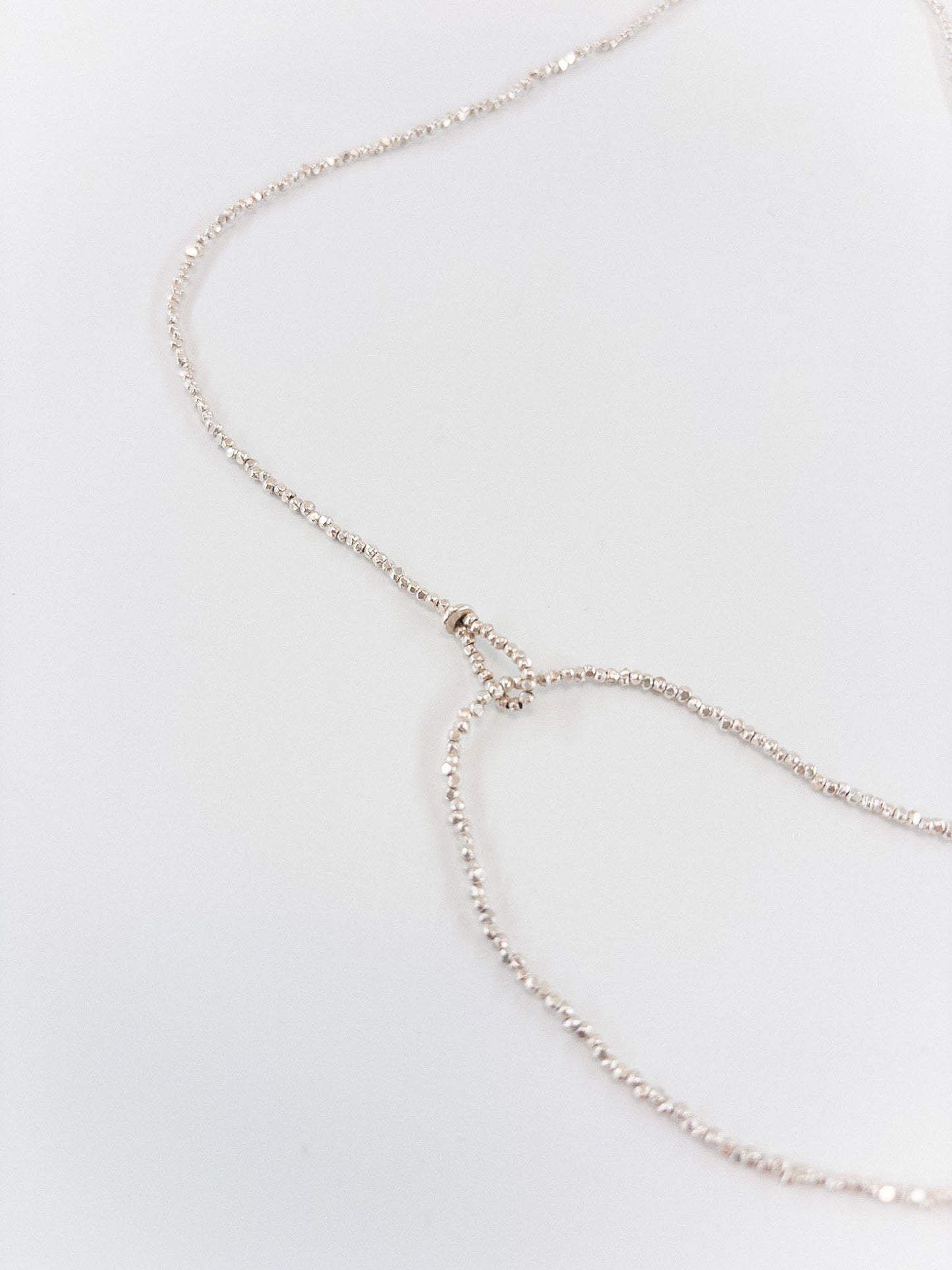 【accessories mau】極小カレンシルバービーズlongネックレス