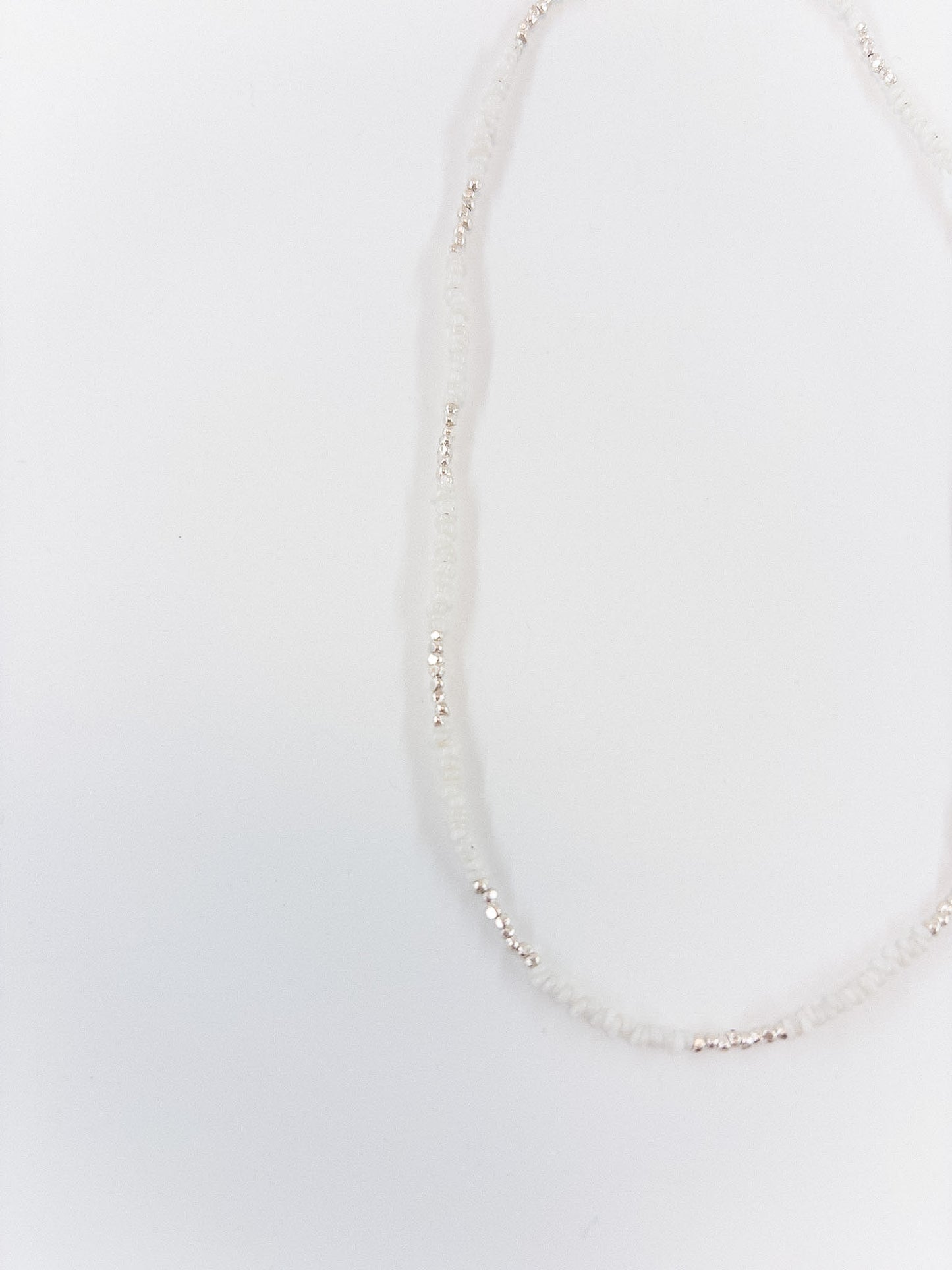 【accessories mau】ガラスビーズ&カレンシルバーネックレス　b