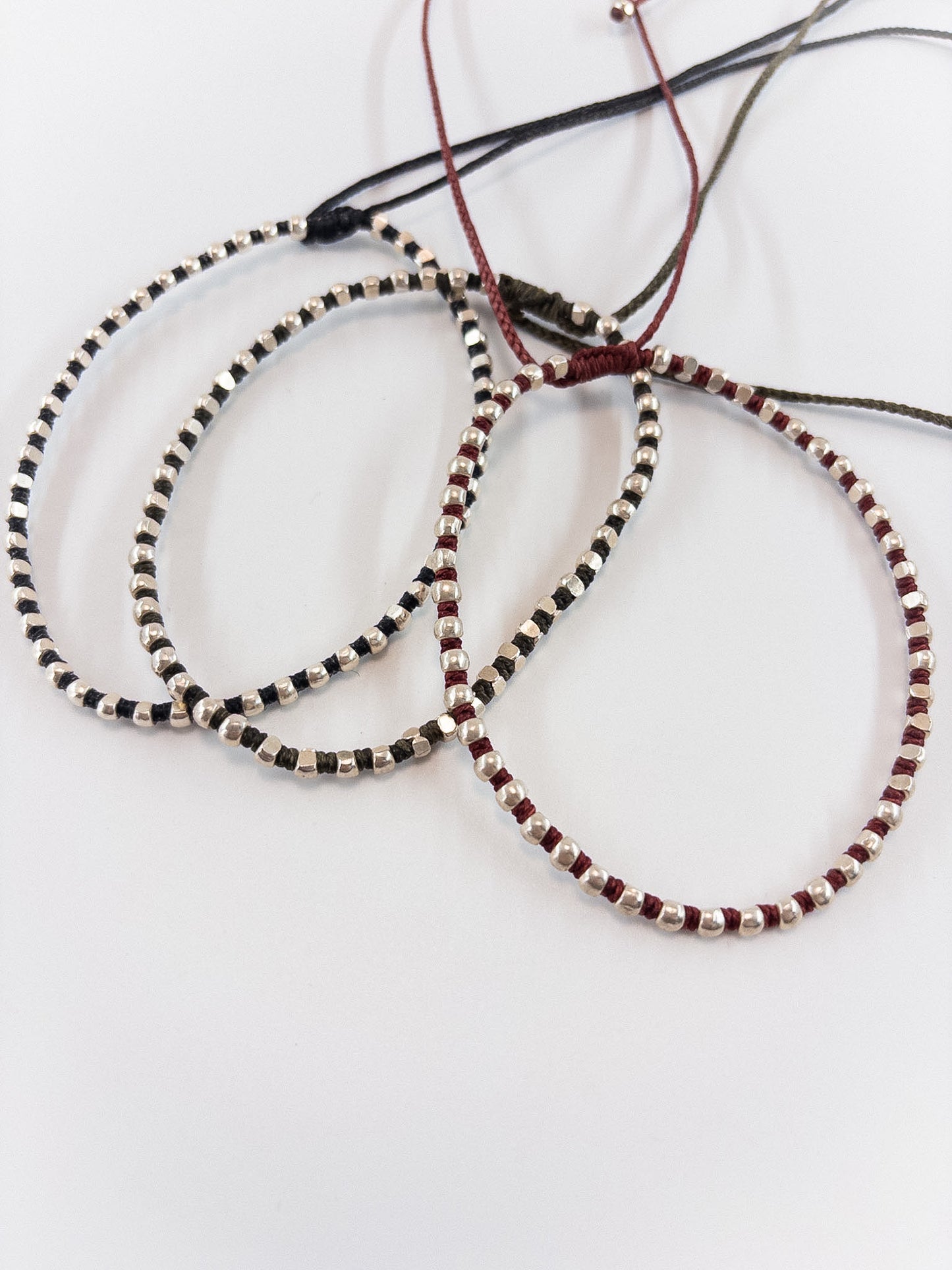 【accessories mau】WAXコードカレンシルバビーズネックレス 小