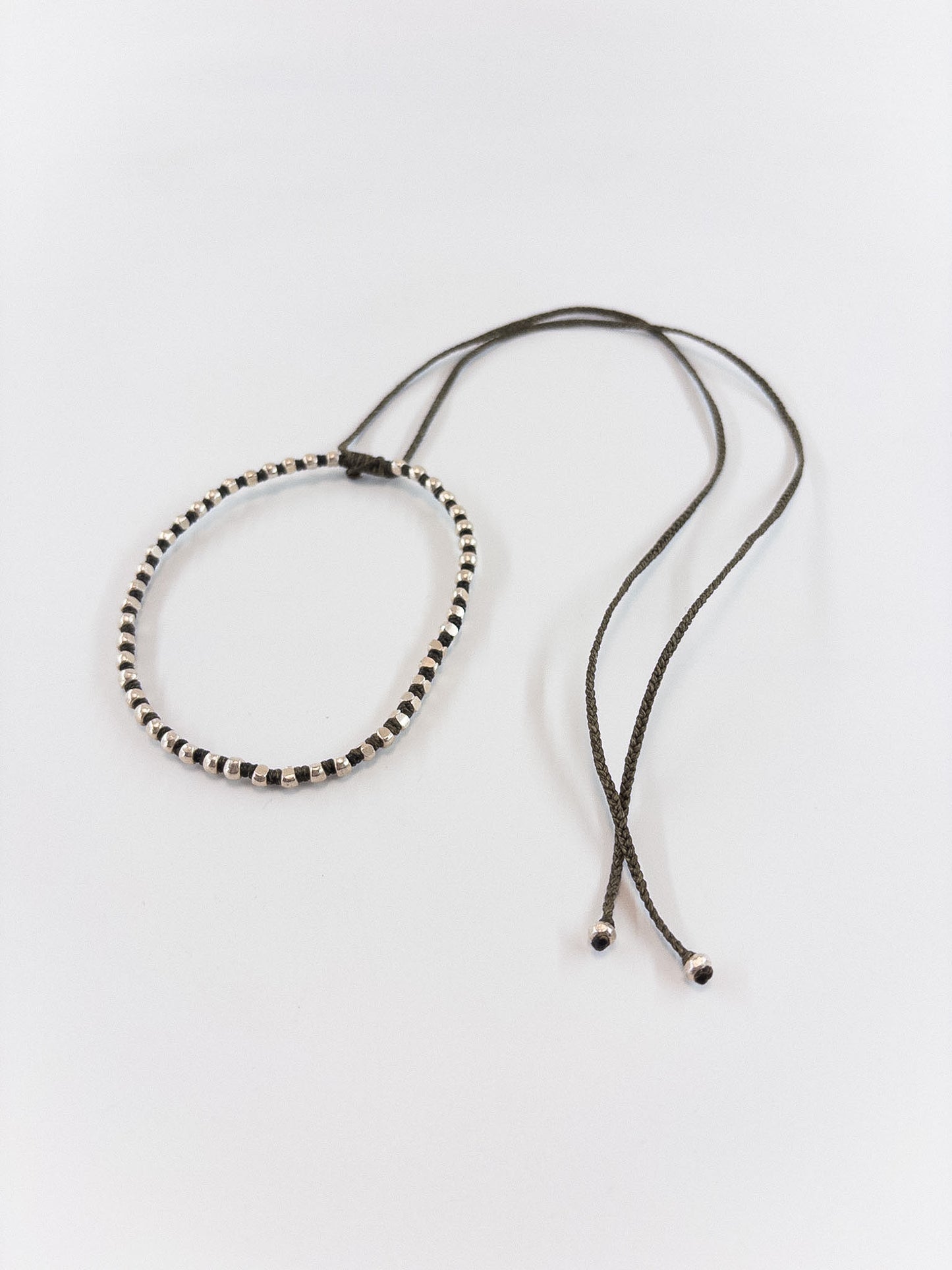 【accessories mau】WAXコードカレンシルバビーズネックレス 小