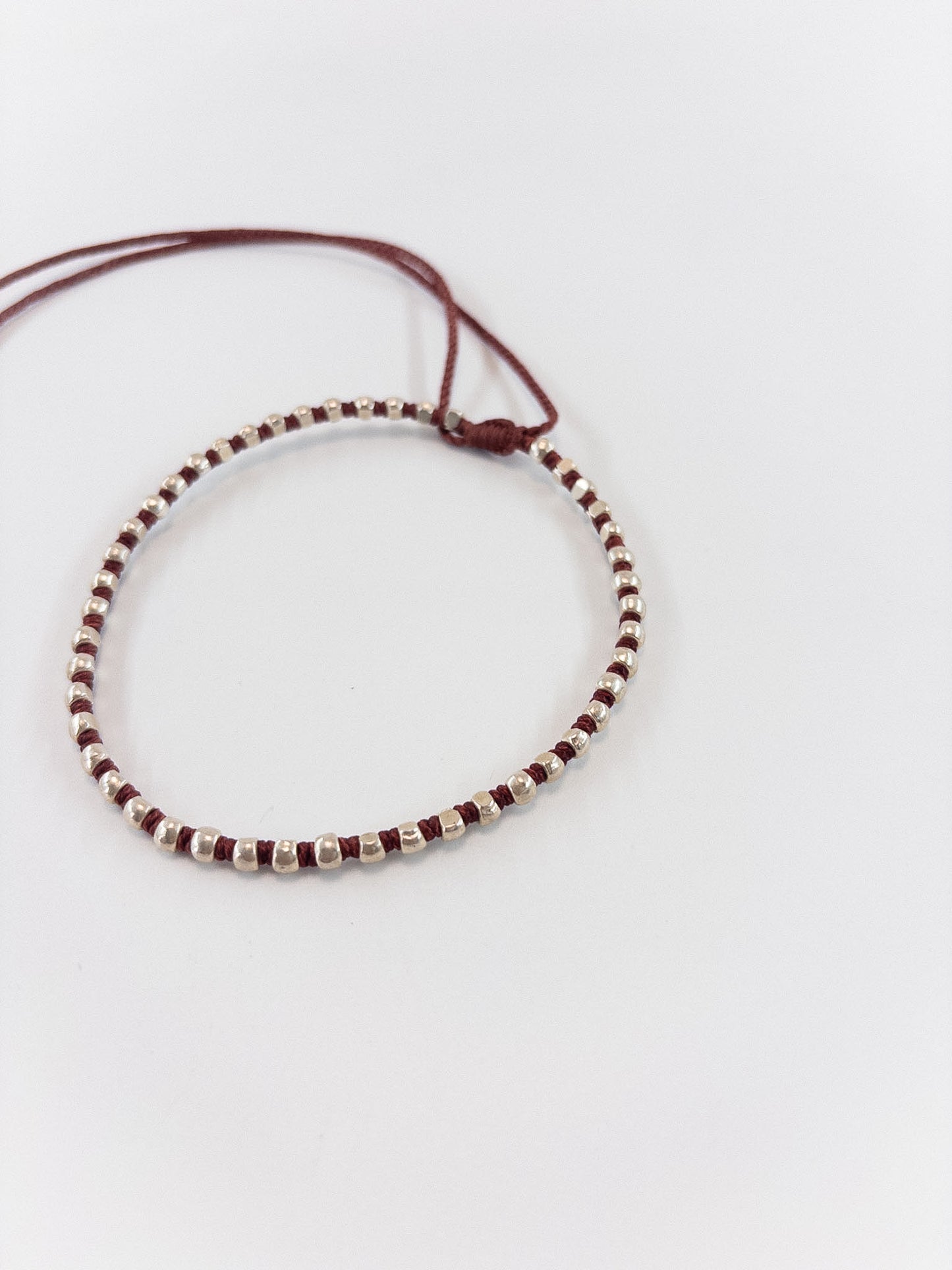 【accessories mau】WAXコードカレンシルバビーズネックレス 小