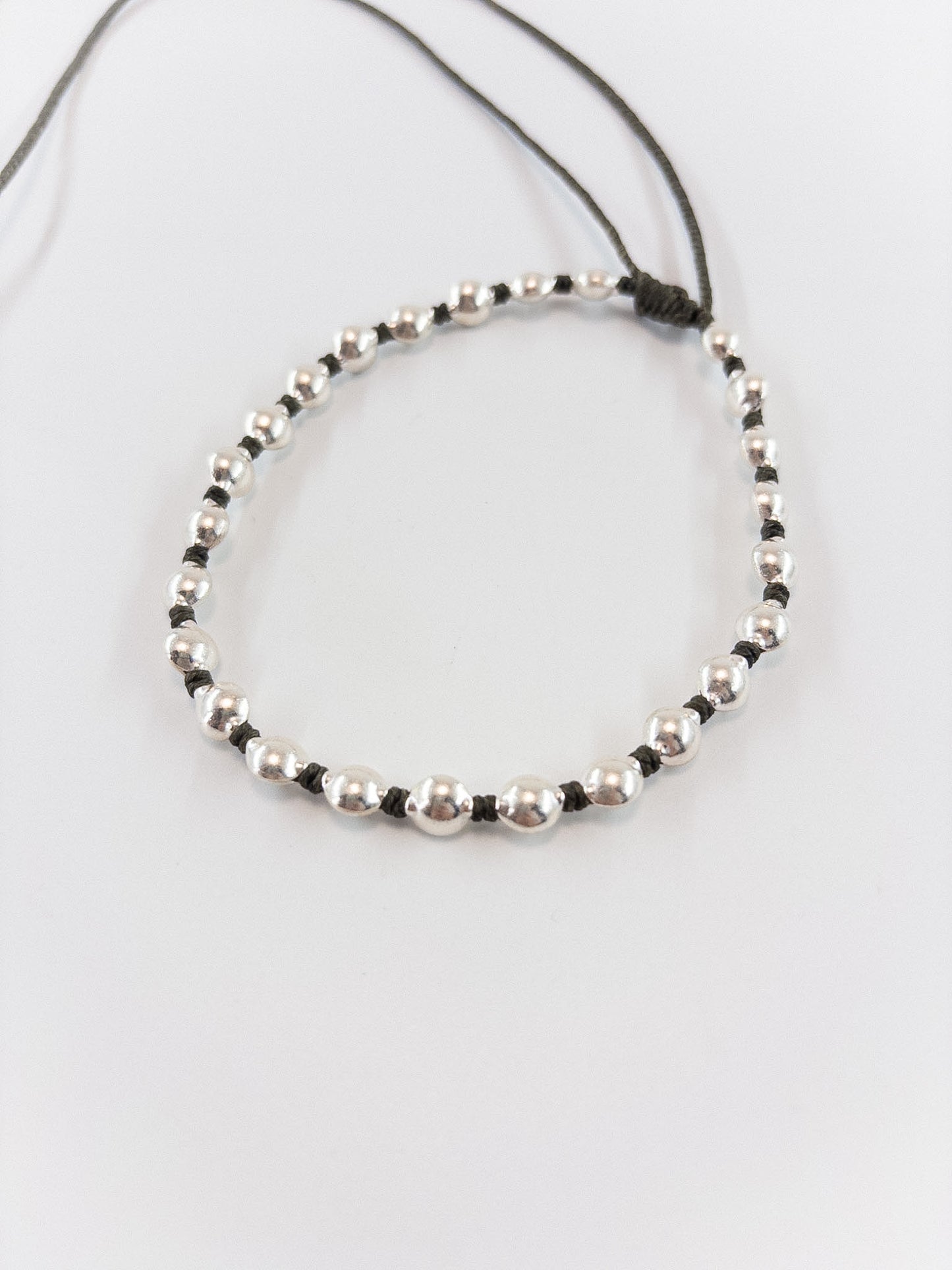 【accessories mau】WAXコードカレンシルバビーズネックレス ○