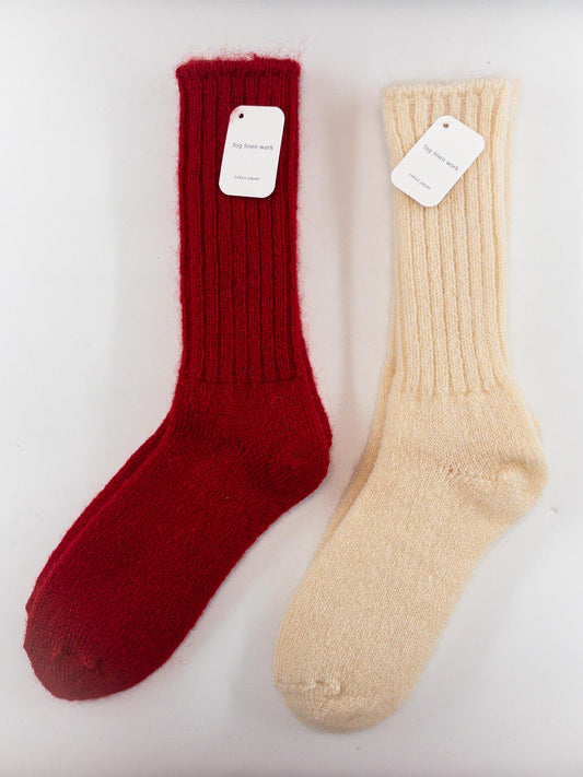 【fog linen work】モヘヤ ソックス