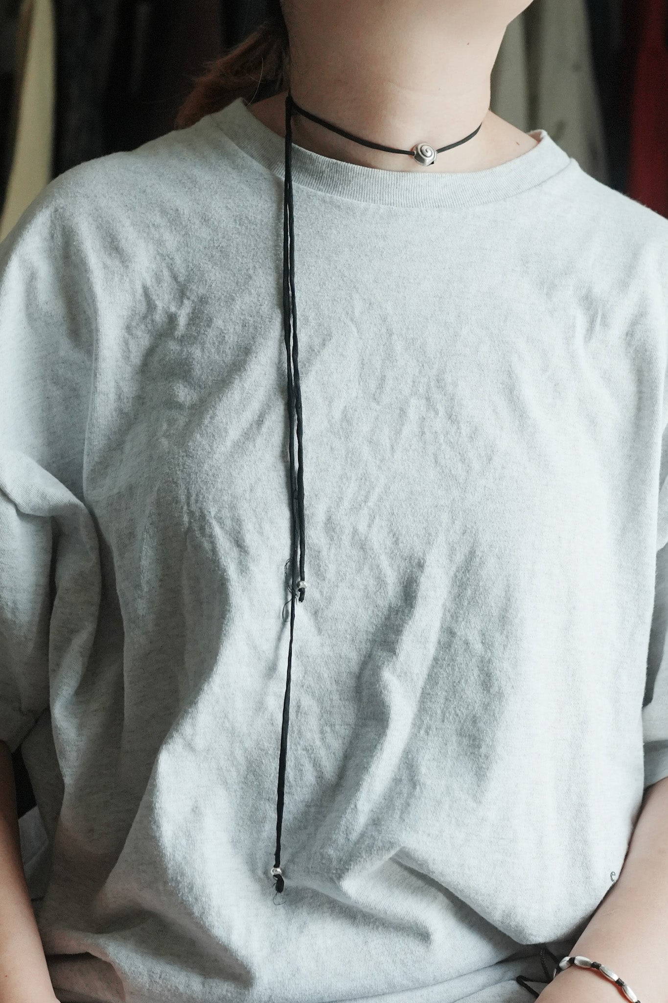 【accessories mau】カレンシルバ シルクコードネックレス　小
