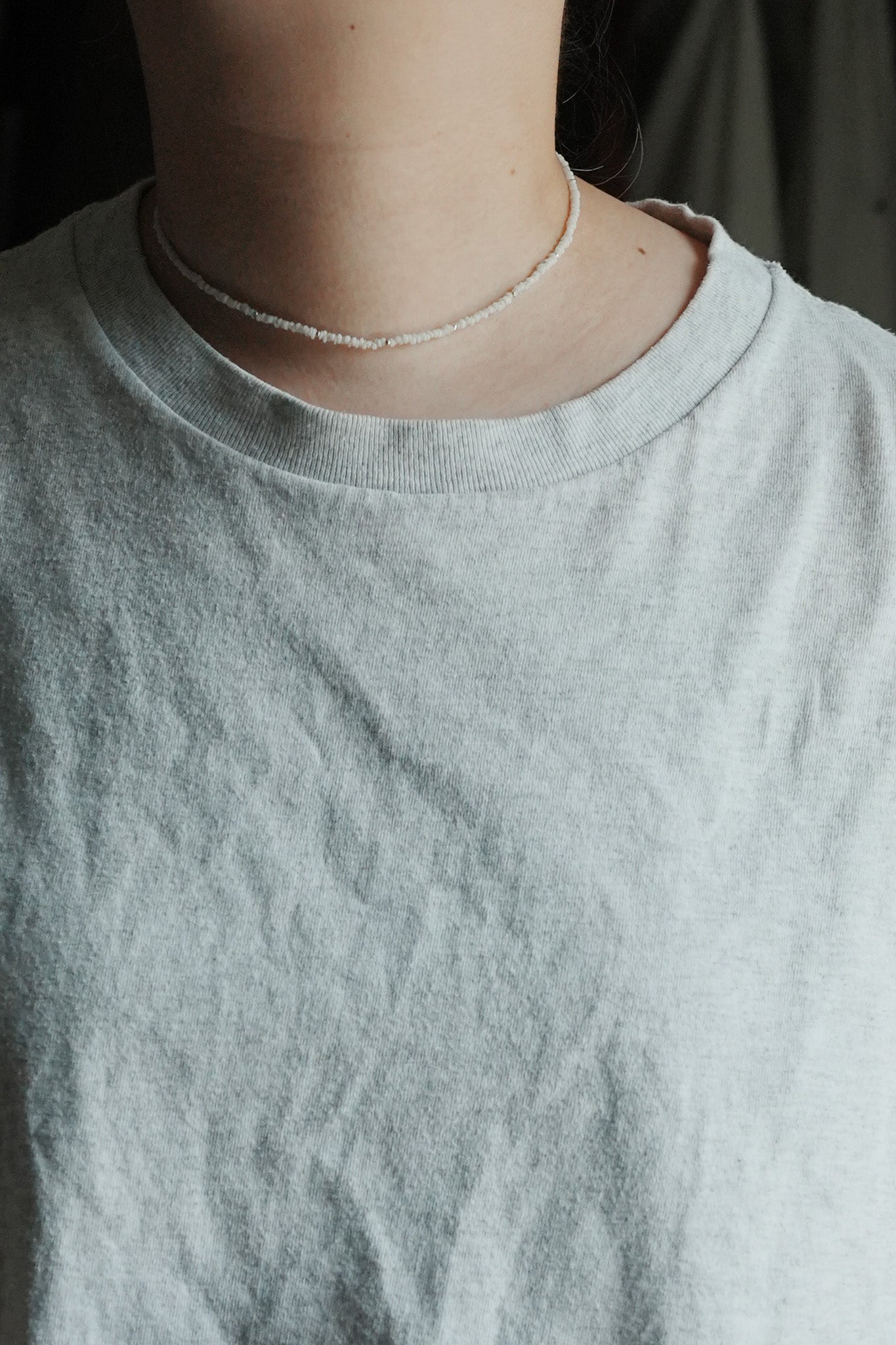 【accessories mau】ガラスビーズ&カレンシルバーネックレス　a