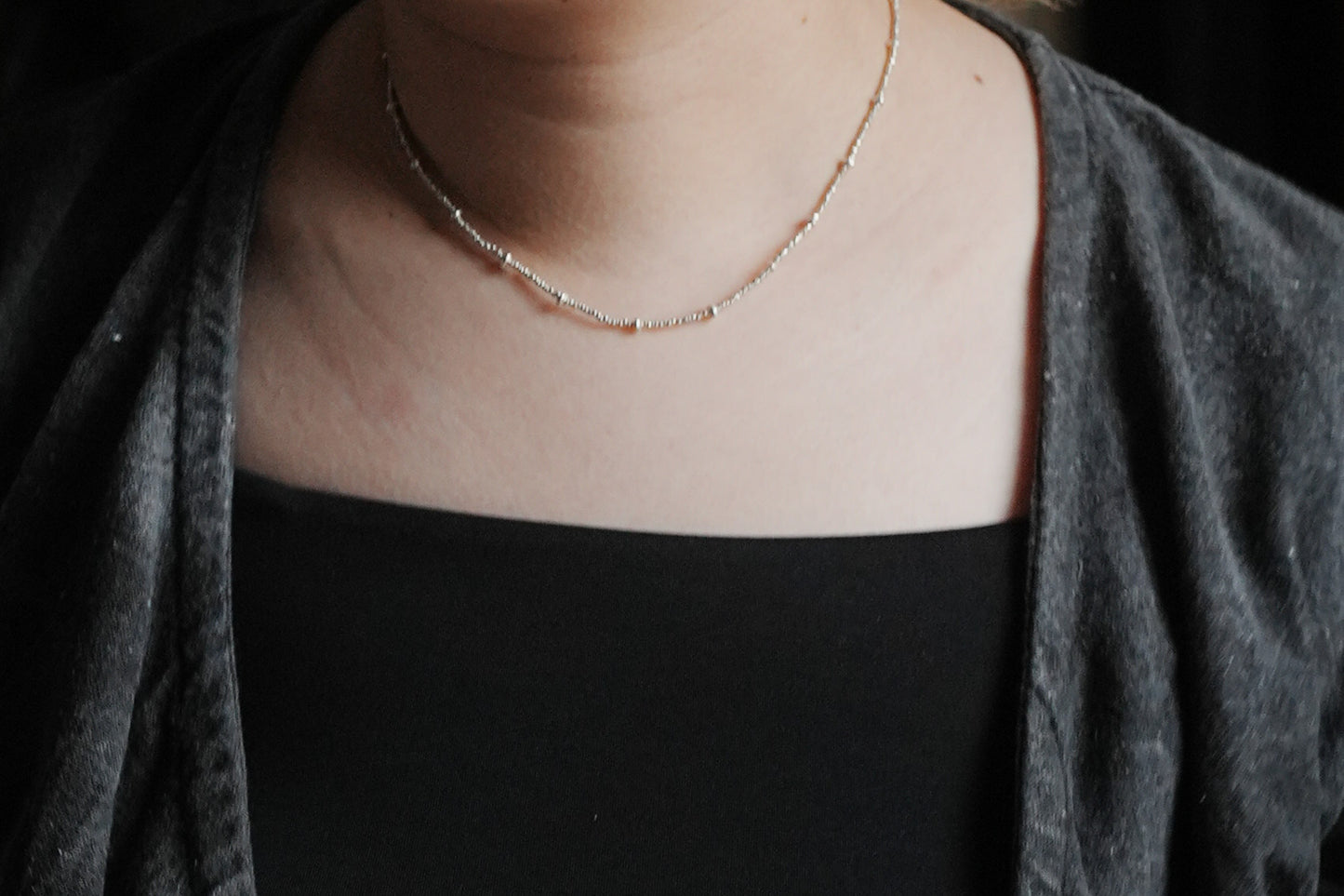 【accessories mau】カレンシルバービーズネックレス