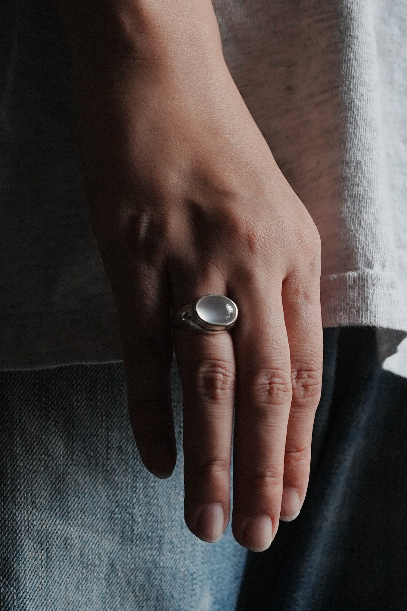 【accessories mau】ムーンストーン シルバーリング #14