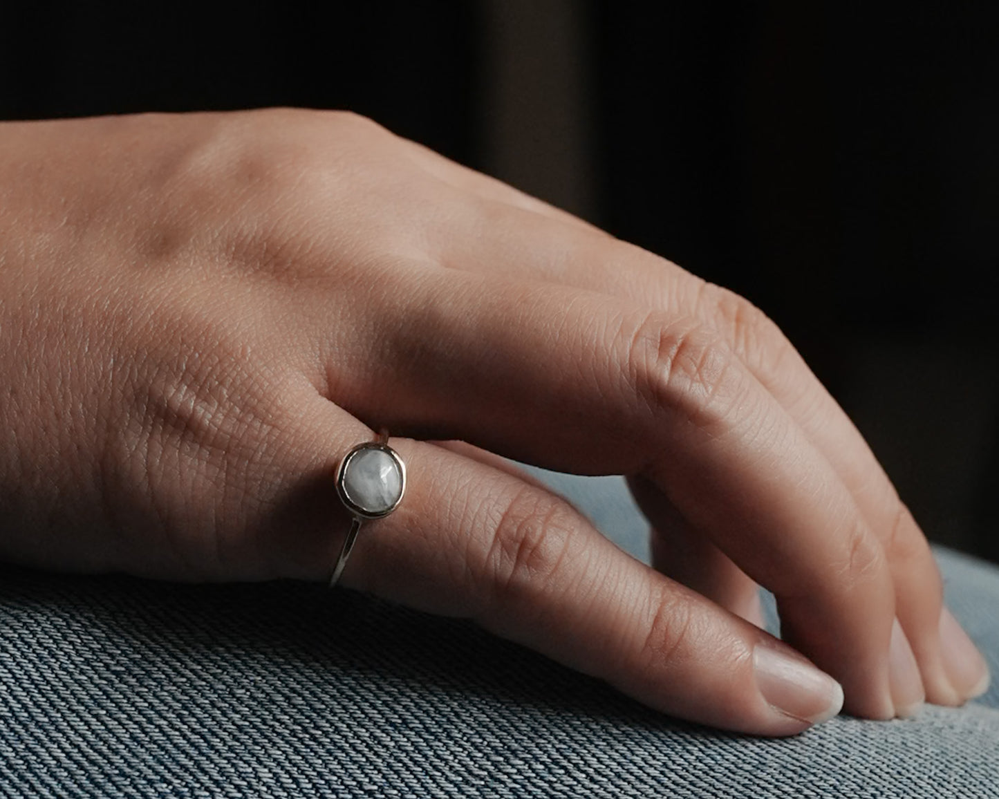 【accessories mau】ホワイトカルサイト リング #10.5