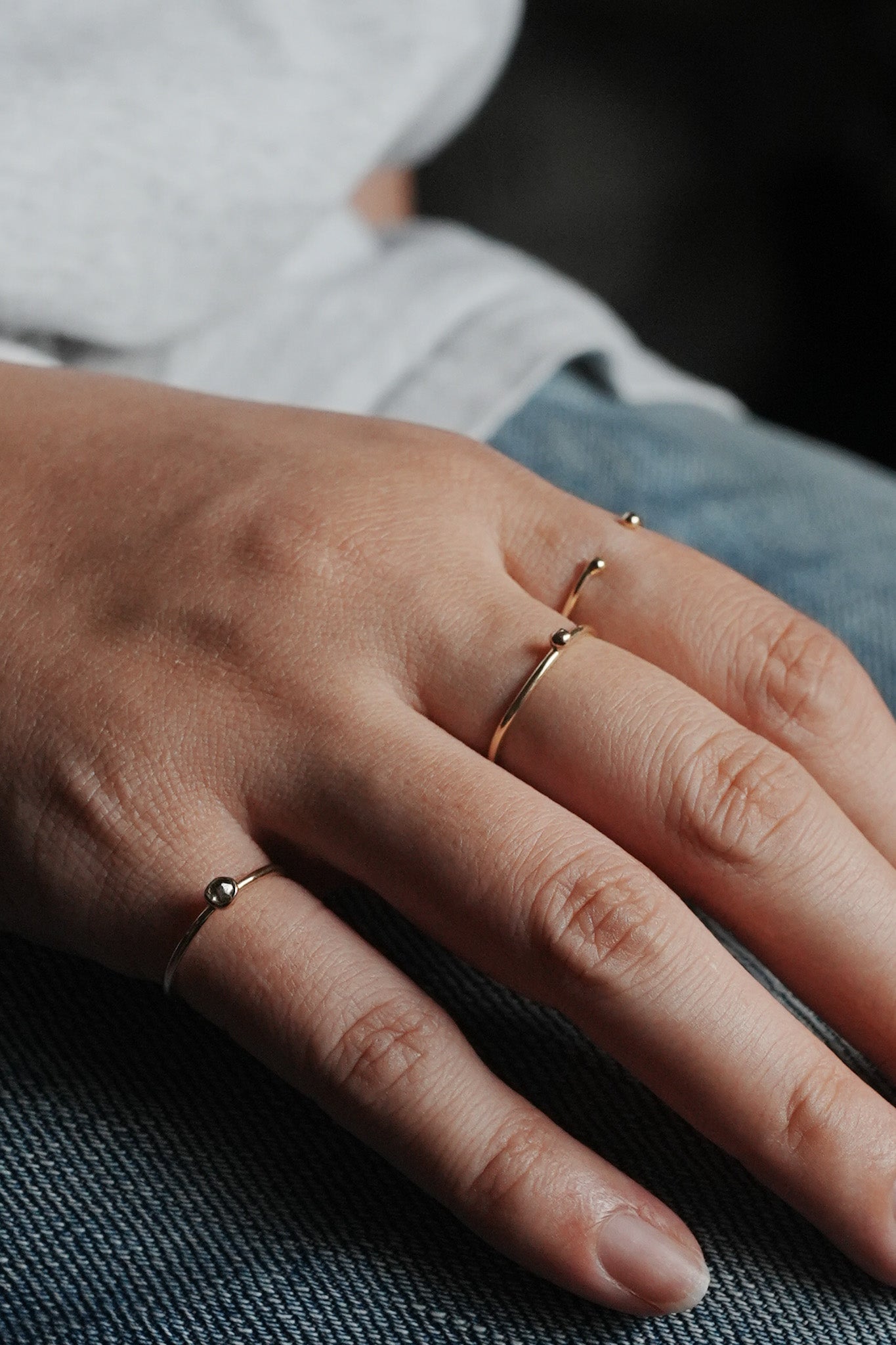 【accessories mau】10Kオープン粒リング