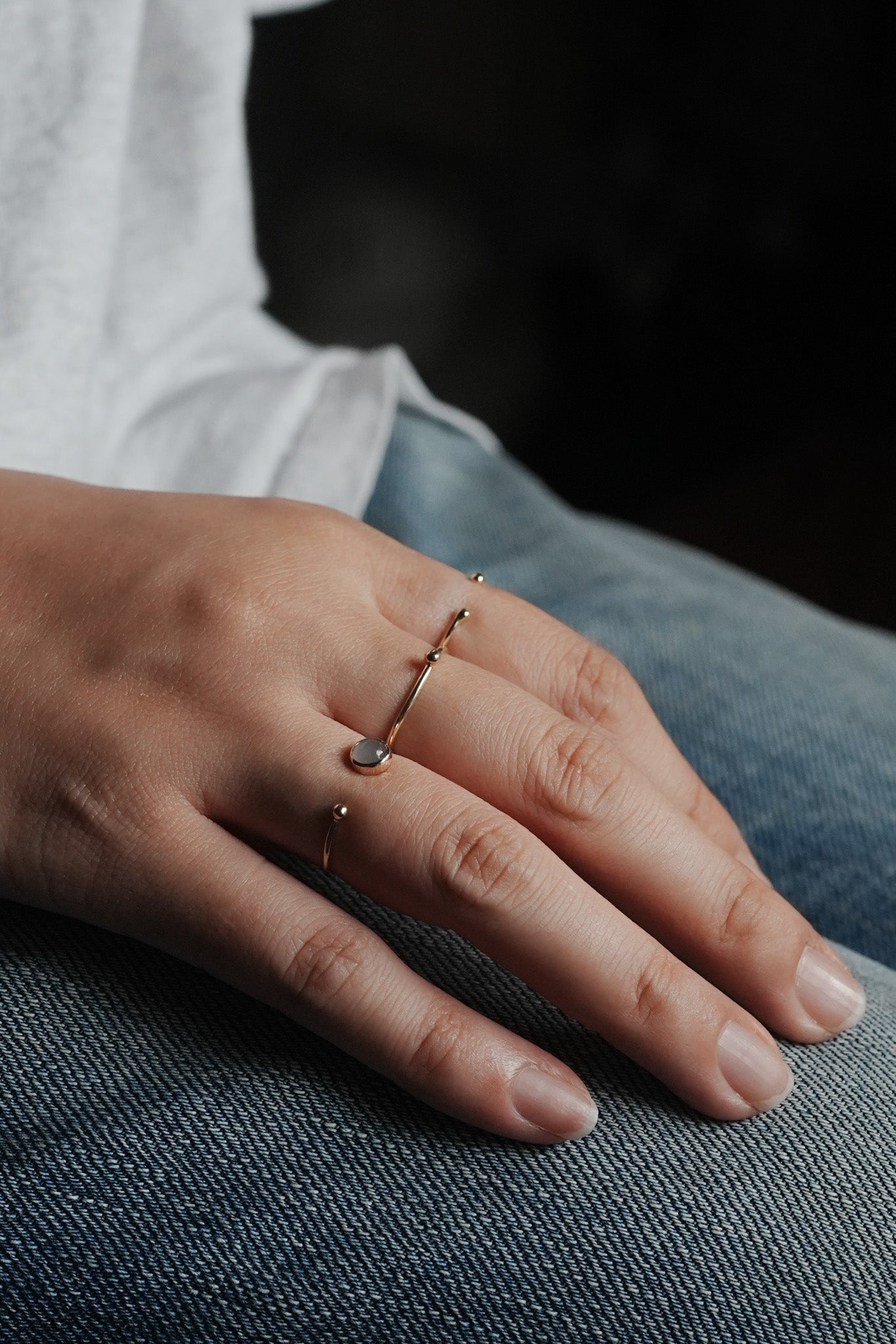 【accessories mau】ムーンストーン リング #13