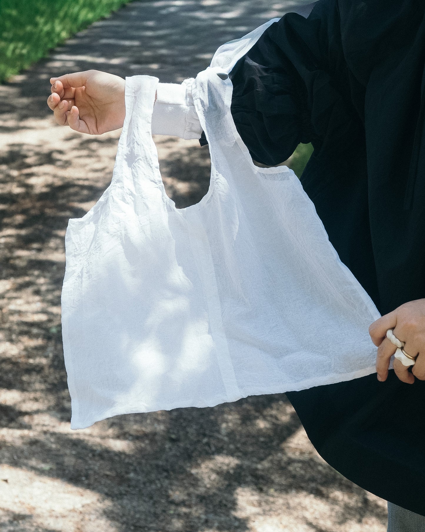 【tsukuroite】cotton organdy tote Lsize
