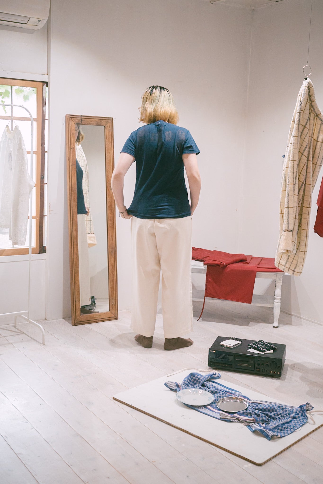 Embroidery towel pants