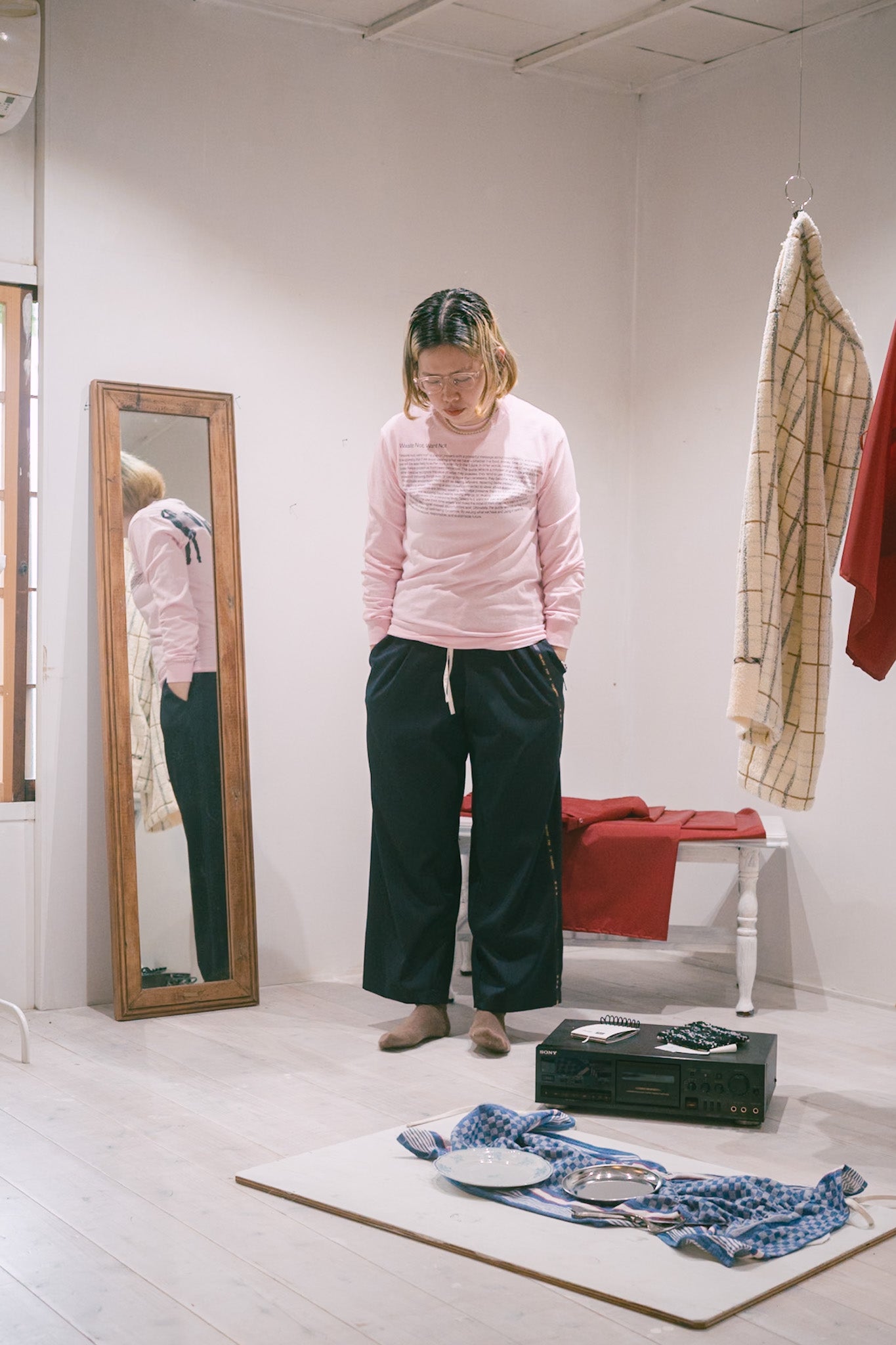 Waste Not Want Not tee / Pink LS