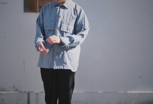 keramikaHEALTH short jacket lt.blue×blue check -